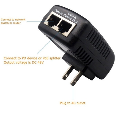 48V 0,5A Wandstecker POE Injektor Ethernet-Adapter für IP-Telefon/CCTV IP-Kamera Stromversorgung US EU UK AU