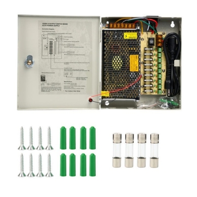 Kompakte 12v 10a 9 Kanäle Stromversorgungskiste für CCTV-Kamera Ausgangsfrequenz 50/60Hz