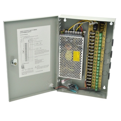 Einfache Ausgabe 12V DC 15A 18 Kanal CCTV-Sicherheitskamera Stromversorgungskasse Verteilung