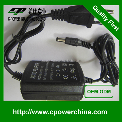 12V 1.2A 12W Wechselstrom-Gleichstromanlage mit 1200ma Ausgangsstrom und CE-Zertifikat