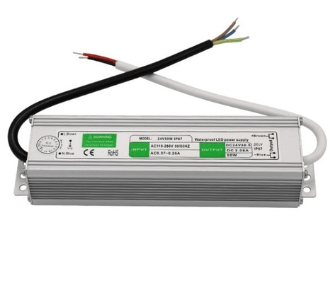 Wasserdicht 50w Transformator Stromversorgung LED-Treiber DC12V Einzelausgang für den Außenbereich