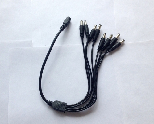 1 männliches bis 8 männliches Doppelweibliches Splitterkabel für 5,5 mm/2,1 mm CCTV-Kamera DC-Leistung CE-Genehmigung