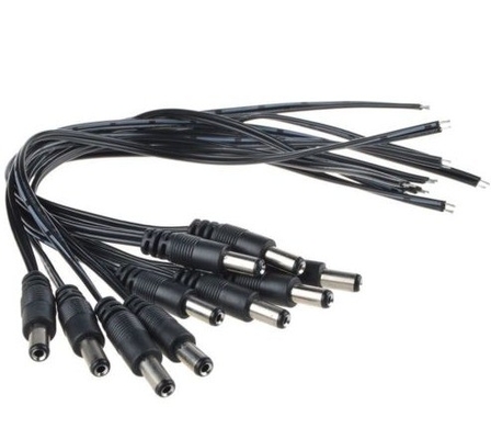 12V Gleichspannung Pigtail Männlich 5.5*2.1mm Kabel Stecker Draht für CCTV Kamera in schwarzer Farbe