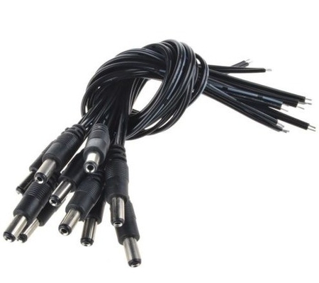 12V Gleichspannung Pigtail Männlich 5.5*2.1mm Kabel Stecker Draht für CCTV Kamera in schwarzer Farbe