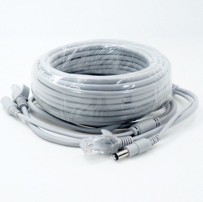 Zwei-in-ein-Kabel für CCTV-Erweiterung Ethernet RJ45 und DC 12V Power NVR in grauer Farbe
