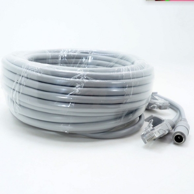 Zwei-in-ein-Kabel für CCTV-Erweiterung Ethernet RJ45 und DC 12V Power NVR in grauer Farbe