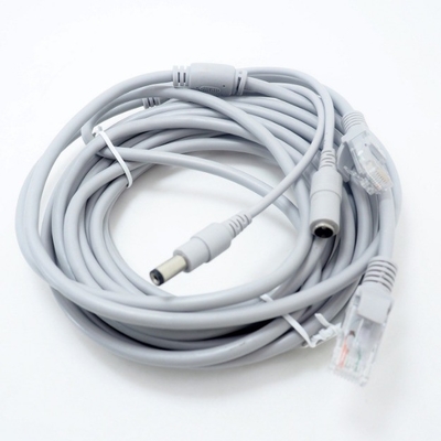 Zwei-in-ein-Kabel für CCTV-Erweiterung Ethernet RJ45 und DC 12V Power NVR in grauer Farbe