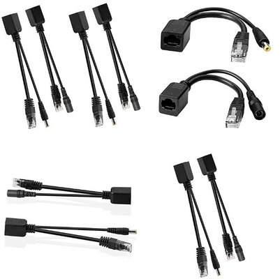 CE zugelassene CCTV-Kamera POE Power Over Ethernet Splitter-Kabel 5,5x2,1mm DC RJ45 CAT6