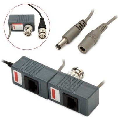CCTV-Kamera Schwarz BNC auf RJ45 CAT5 CAT6 Kabel Passiv Video Audio Balun Connector Transceiver
