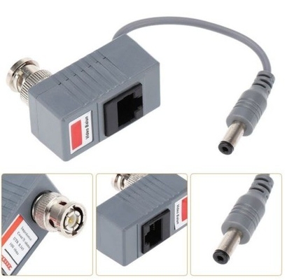 Passivverbindungssender für CCTV-Kamera Coax BNC Video Balun HD und Power Black