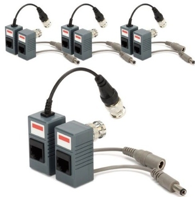 Passivverbindungssender für CCTV-Kamera Coax BNC Video Balun HD und Power Black