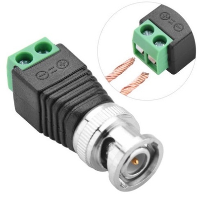 CAT5 bis BNC Koaxial Video Balun 2,1 mm Männlicher Gleichspannungskonnektor-Kit AF als CCTV-Zubehör