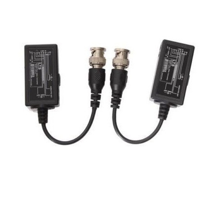 Schwarzes CCTV BNC auf RJ45 Video Balun mit DC-Leistungserweiterung über Ethernet Cat5/6 Kabel