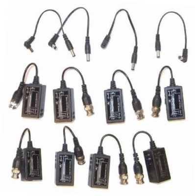 Schwarzes CCTV BNC auf RJ45 Video Balun mit DC-Leistungserweiterung über Ethernet Cat5/6 Kabel