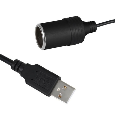 5V bis 12V USB Auto Zigarettenanzünder Steckdose Weiblicher Wandler Adapter Schwarz PVC Design