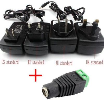 Schwarz und Grün Gleichstromschraubterminal weiblich 2.1x5.5mm Jack-Anschlussadapter für CCTV-Kamera