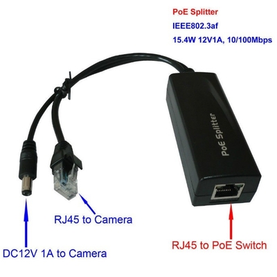 10/100Mbps Datenübertragungsrate POE-Splitter für IP-Kamera CCTV DC44-57V Stromzufuhr