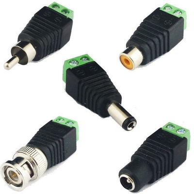 ABS CCTV-Kamera-Anschlüsse 2.1mm DC RCA Phono BNC Stecker und Steckdose Kabelanschluss
