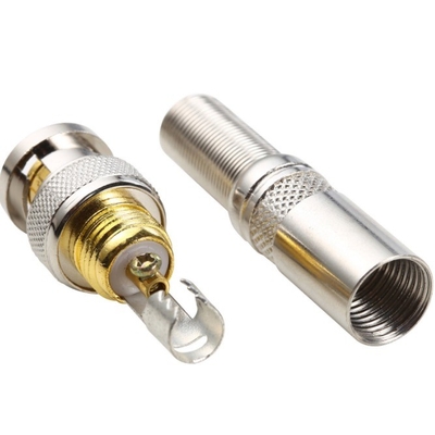 Überlegene Silber BNC Männlicher Stecker Stecker Adapter für Audio-Video-Kabel ohne Schweißen