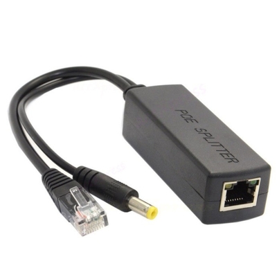 48V bis 12V 5V 2.4A Aktiver PoE-Splitter für CCTV-IP-Kamera IEEE802.3 schwarz konform
