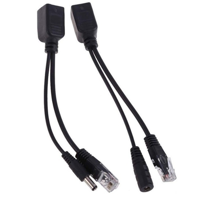 Schwarzer Passivstrom über Ethernet Rj45 Poe Adapter Injektor Splitter für -40°C 60°C