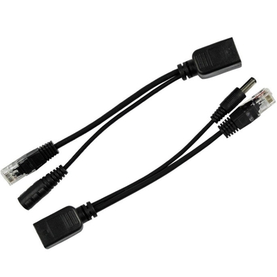 Schwarzer Passivstrom über Ethernet Rj45 Poe Adapter Injektor Splitter für -40°C 60°C
