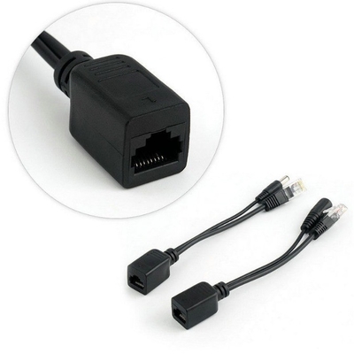 Schwarzer Passivstrom über Ethernet Rj45 Poe Adapter Injektor Splitter für -40°C 60°C
