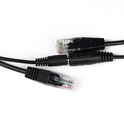 Netzwerkübertragung Black PoE Splitter Kabel Adapter IEEE802.3af 12V Gleichstrom für IP-Kamera