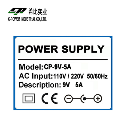 Industrielle Stromversorgung 9V 5A Einzelausgang mit Switch-Modus-Technologie und Effizienz