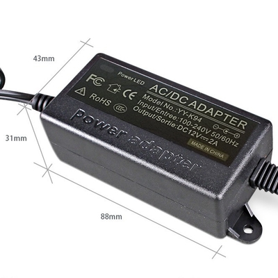 Schwarzer C-Power AC100-240V DC 12V 2A Wandanschluss Adapter 12Volt für EU AU UK US