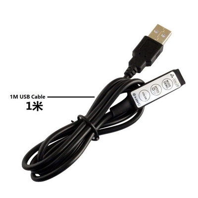 Weiblicher 1m schwarzer LED-Streifen mit 5V-Stromversorgung und 3-Schlüssel-USB-Controller