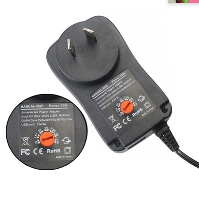 12V 2A 24W Drehwinkel Gleichstrom-Stecker-Adapter für C-Power AC100-240 Ausgang DC3-12V